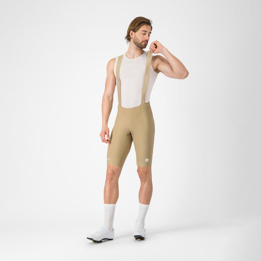 CASTELLI ESPRESSO 2 Béžové kraťasy Elmwood Bib Short
