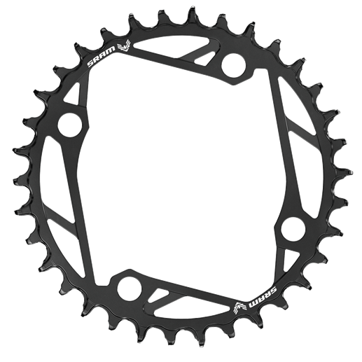 SRAM T-TYPE EAGLE 12V 4 otvory 104mm Alu černý mono řetězový kroužek