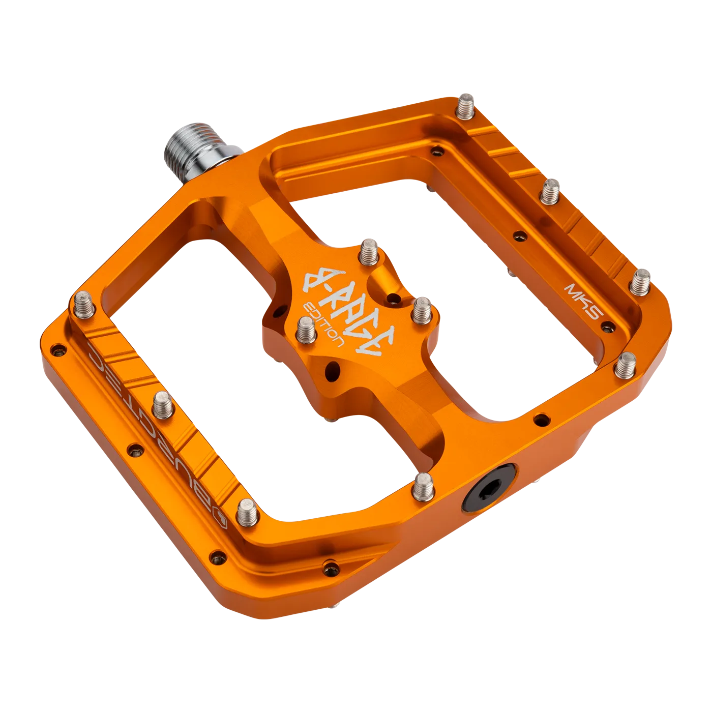 Ploché pedály BURGTEC PENTHOUSE FLAT MK5 B-RAGE EDITION oranžové