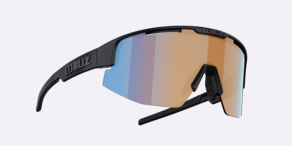 BLIZ MATRIX Sluneční brýle Black Matt Nano Optics Nordic Ligh Coral - Orange w Blue Multi