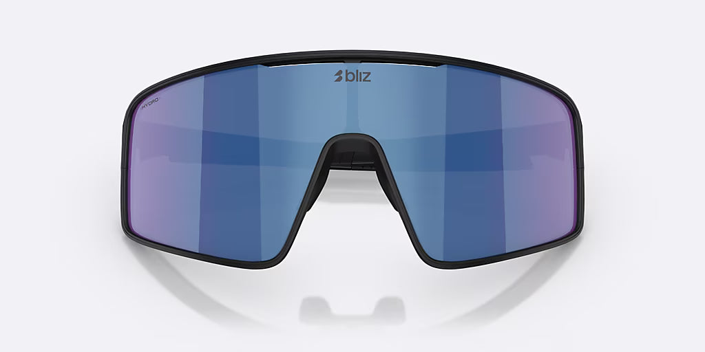BLIZ P001 Black Matt Grey w Blue Mirror Lens