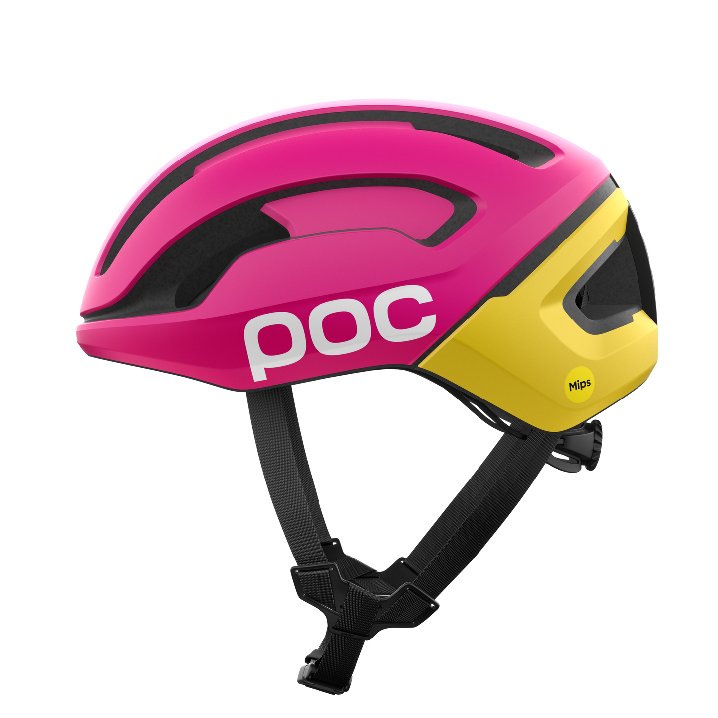 POC OMNE AIR MIPS Logo Silniční přilba růžová/žlutá