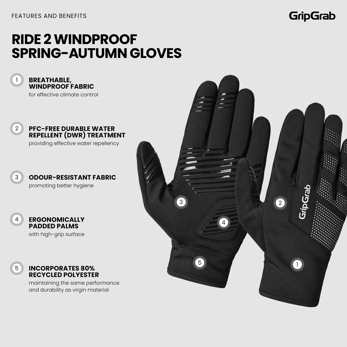 GRIPGRAB RIDE 2 WINDPROOF SPRING AUTUMN Rukavice žlutá