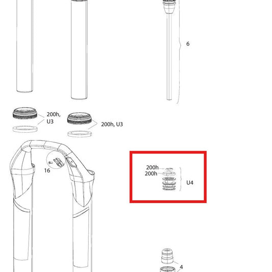 Upgrade sada těsnění pro vidlici ROCKSHOX SID 32 mm SID RLC A1(2017-2019)/RL B1-B2(2017-2019)/B4(2020+)