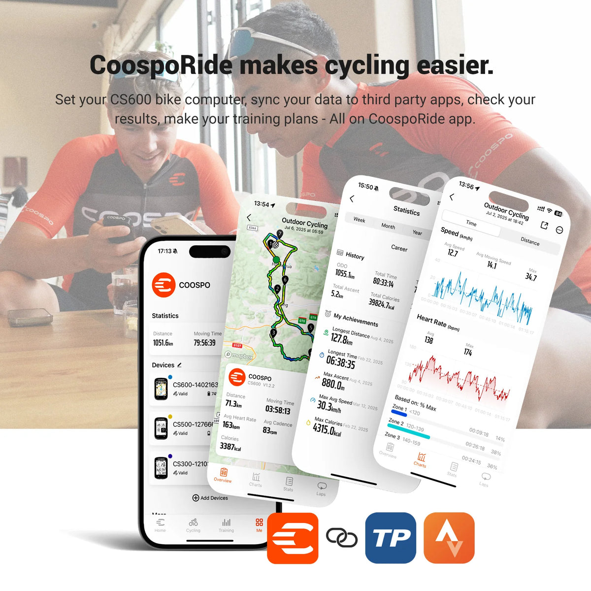 GPS cyklopočítač COOSPO CS600