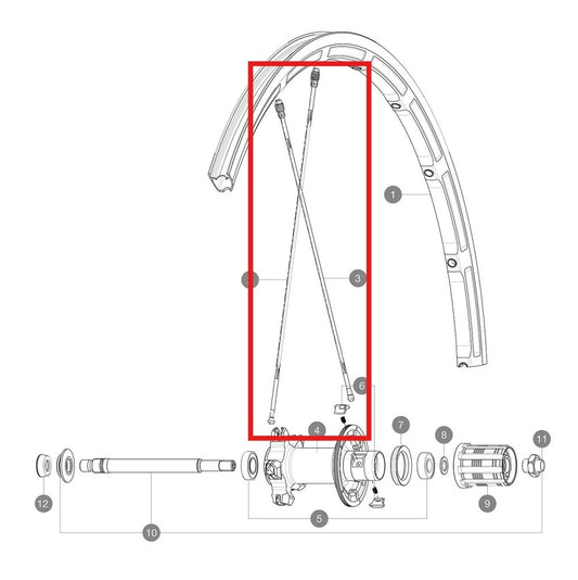 KIT 10 REAR SPOKES MAVIC M7/7 SFAL BK 298,5