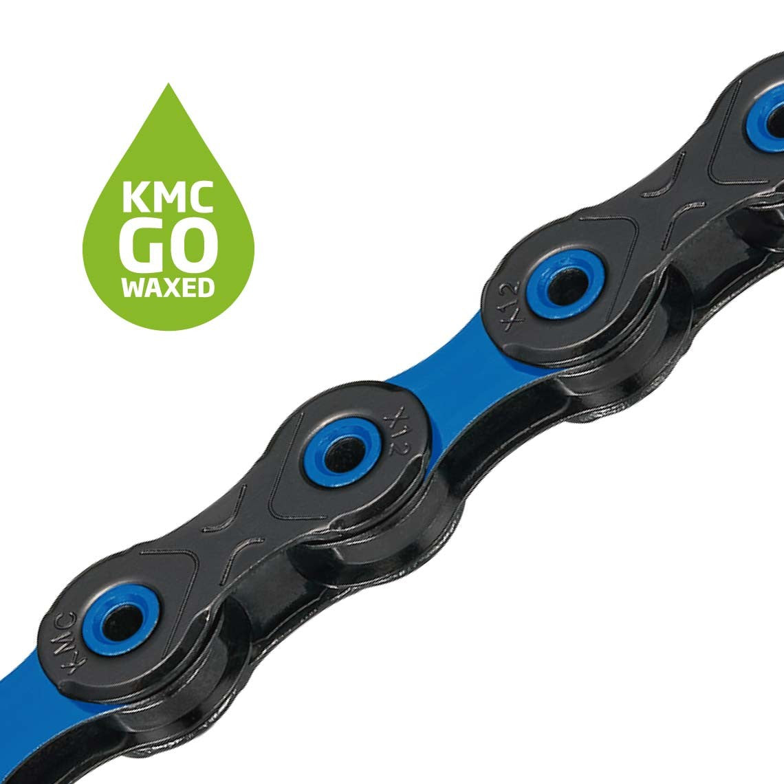 12V řetěz KMC DLC12 Waxed Black/Waxed Blue