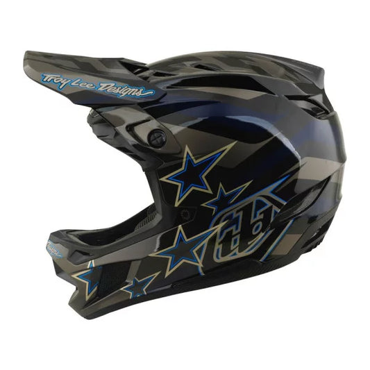 MTB helma TROY LEE DESIGNS D4 COMPOSITE MIPS BURST černá/modrá