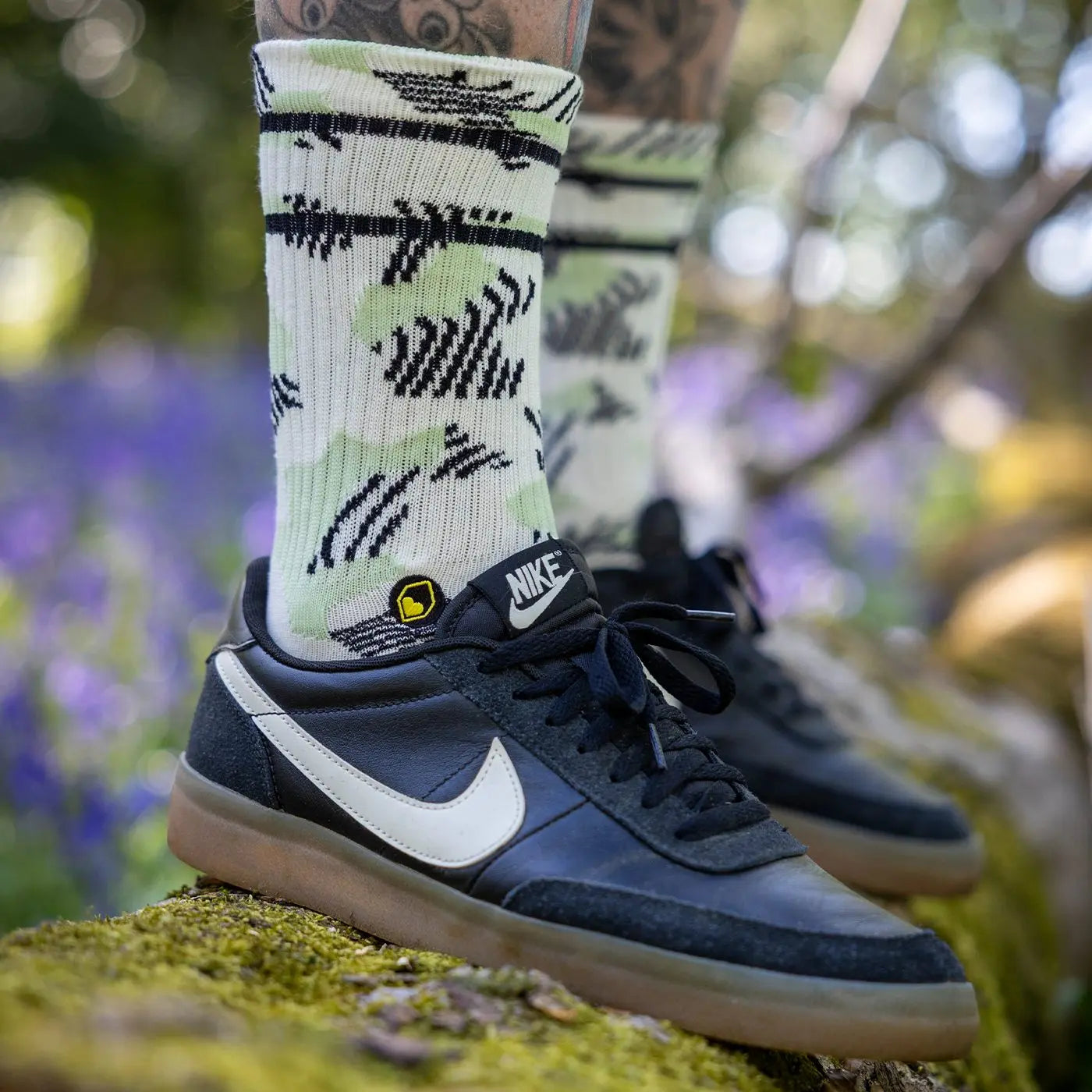 BURGTEC PATTERNED Socks - White/Green