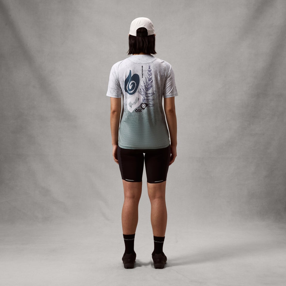 ENDURA SINGLETRACK PRINT TEE Dámské tričko s krátkým rukávem Aero Blue