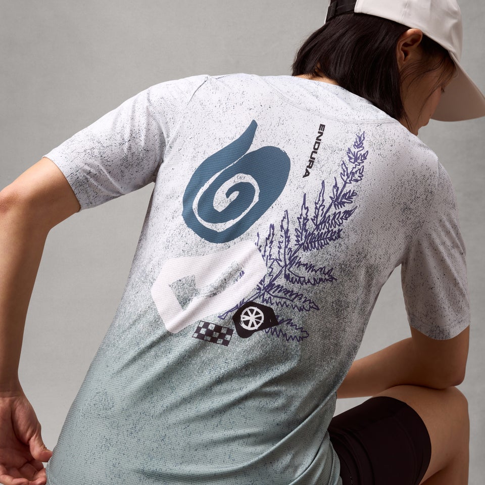 ENDURA SINGLETRACK PRINT TEE Dámské tričko s krátkým rukávem Aero Blue