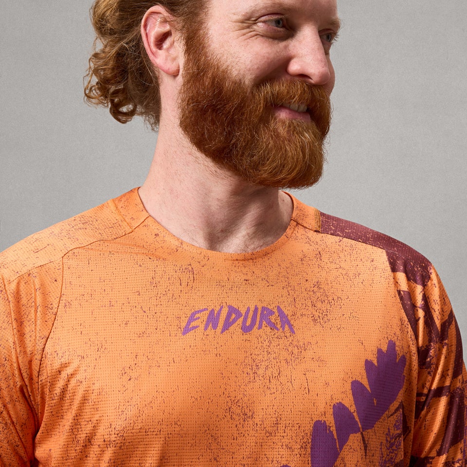 ENDURA SINGLETRACK PRINT Short Sleeve Jersey End Orange