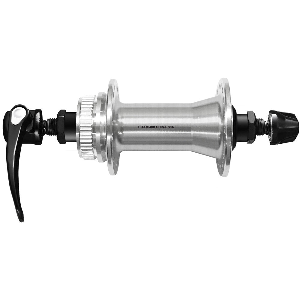 Moyeu Avant SHIMANO CUES HB-QC400 - Édition Polished Silver