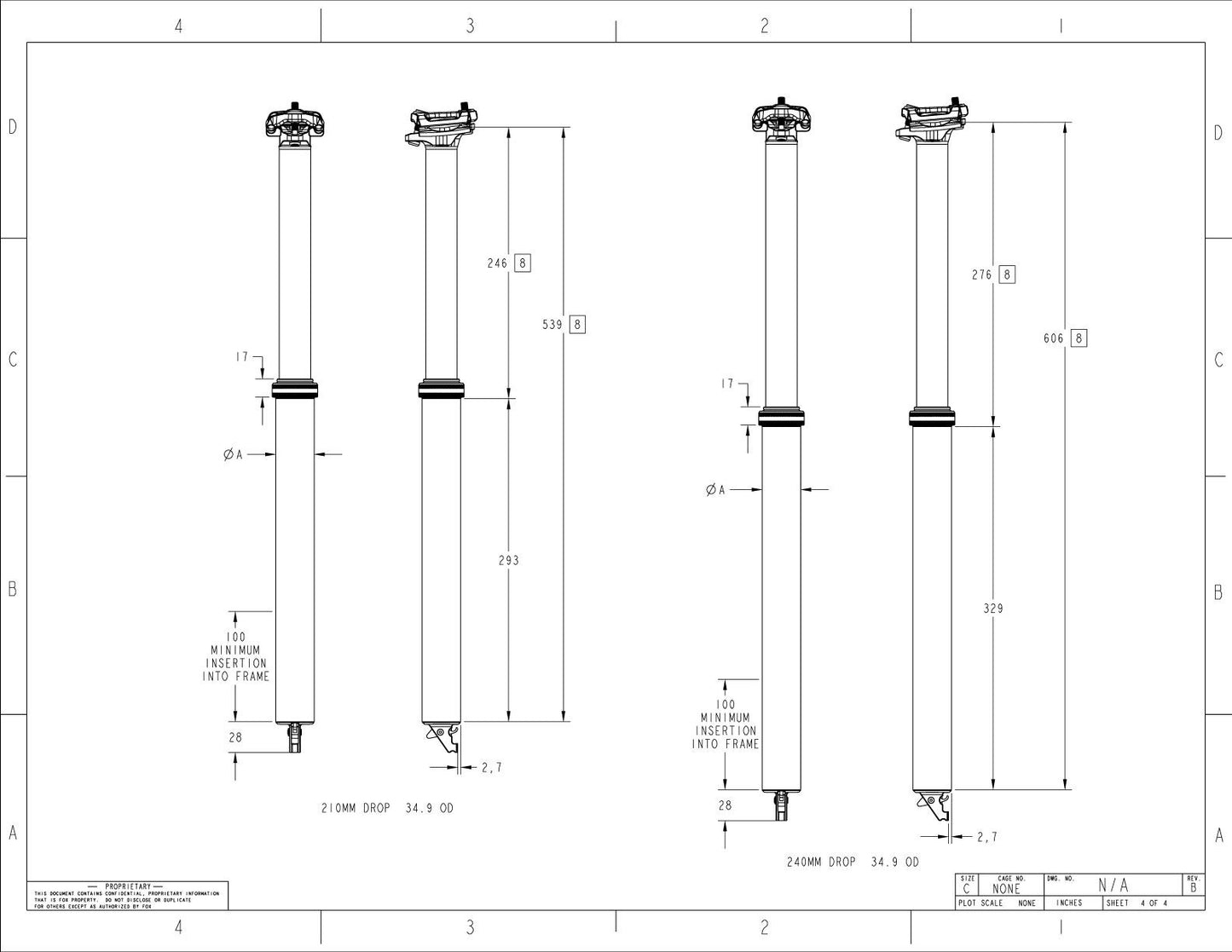 FOX RACING SHOX TRANSFER FACTORY Telescopic Saddle Post