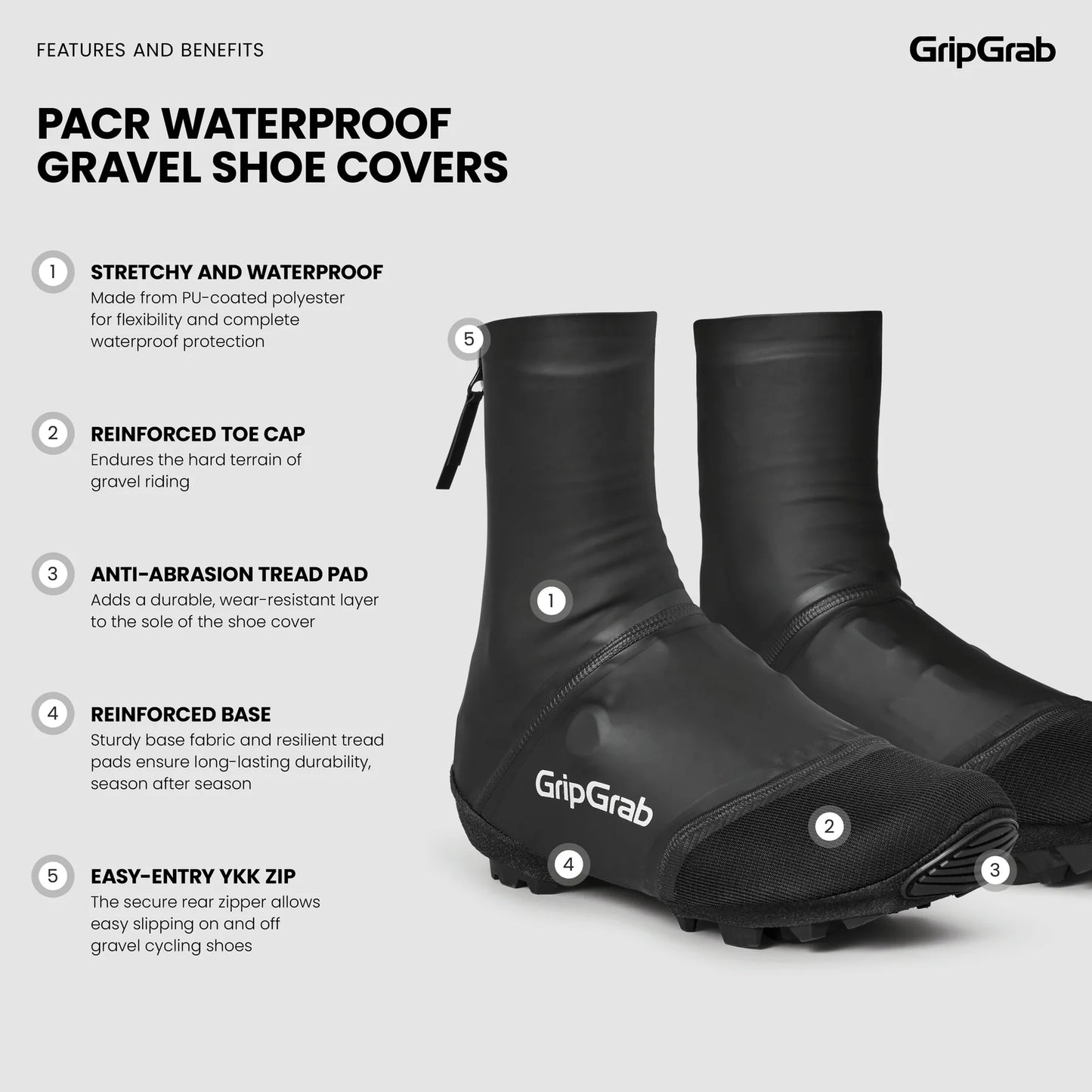 Obal na boty GRIPGRAB PACR WATERPROOF GRAVEL černý