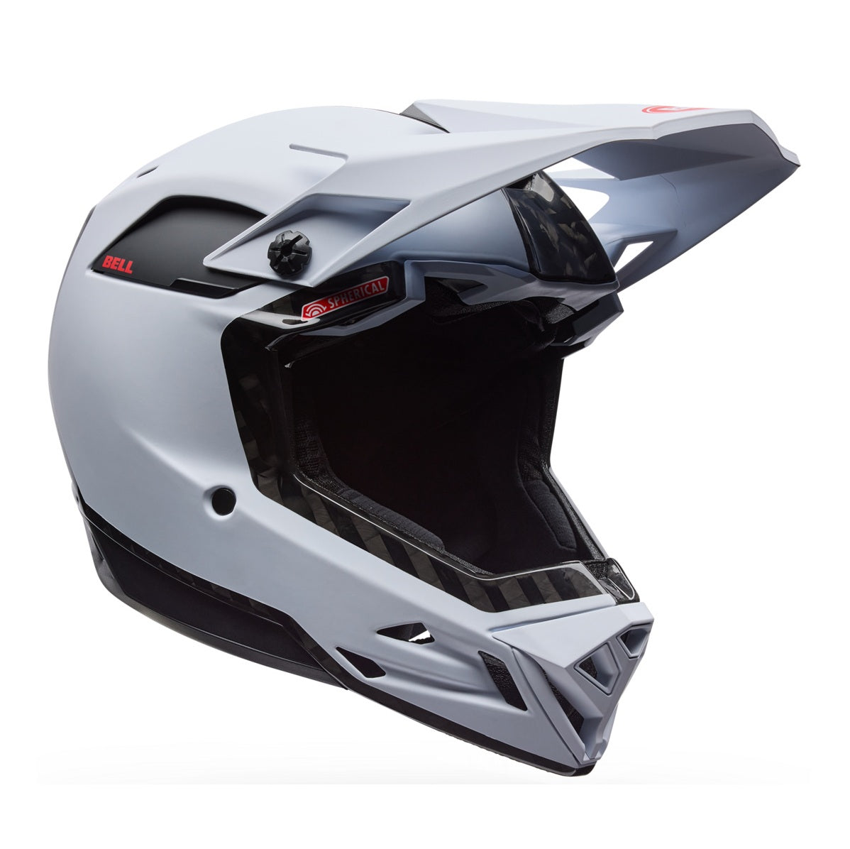 MTB helma BELL FULL-10 SPHERICAL CARBON PEAK Bílá