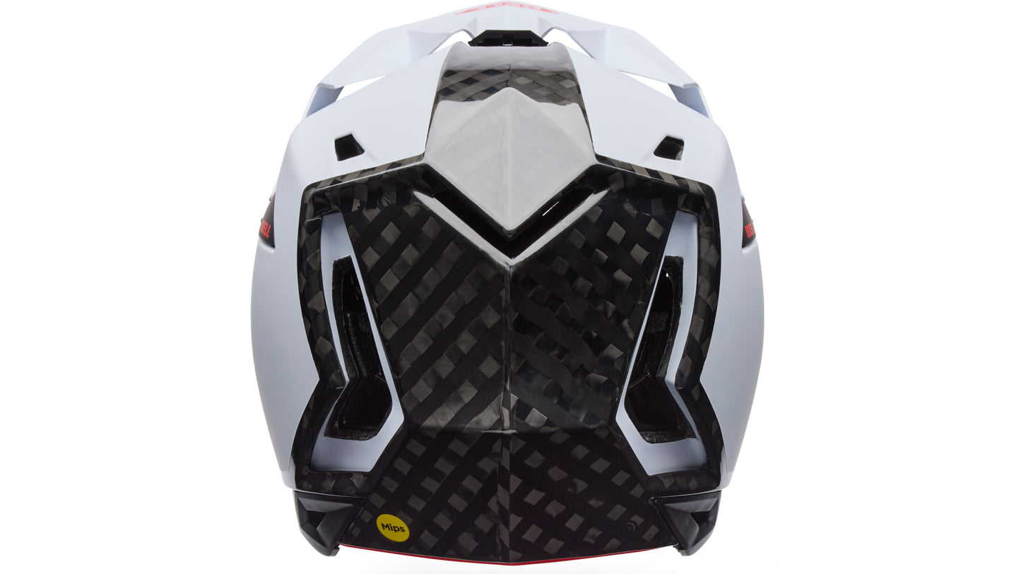 MTB helma BELL FULL-10 SPHERICAL CARBON PEAK Bílá