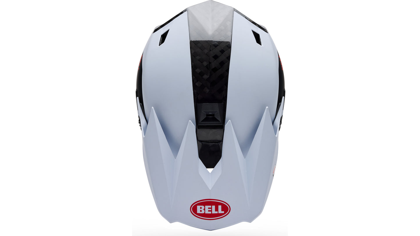 MTB helma BELL FULL-10 SPHERICAL CARBON PEAK Bílá