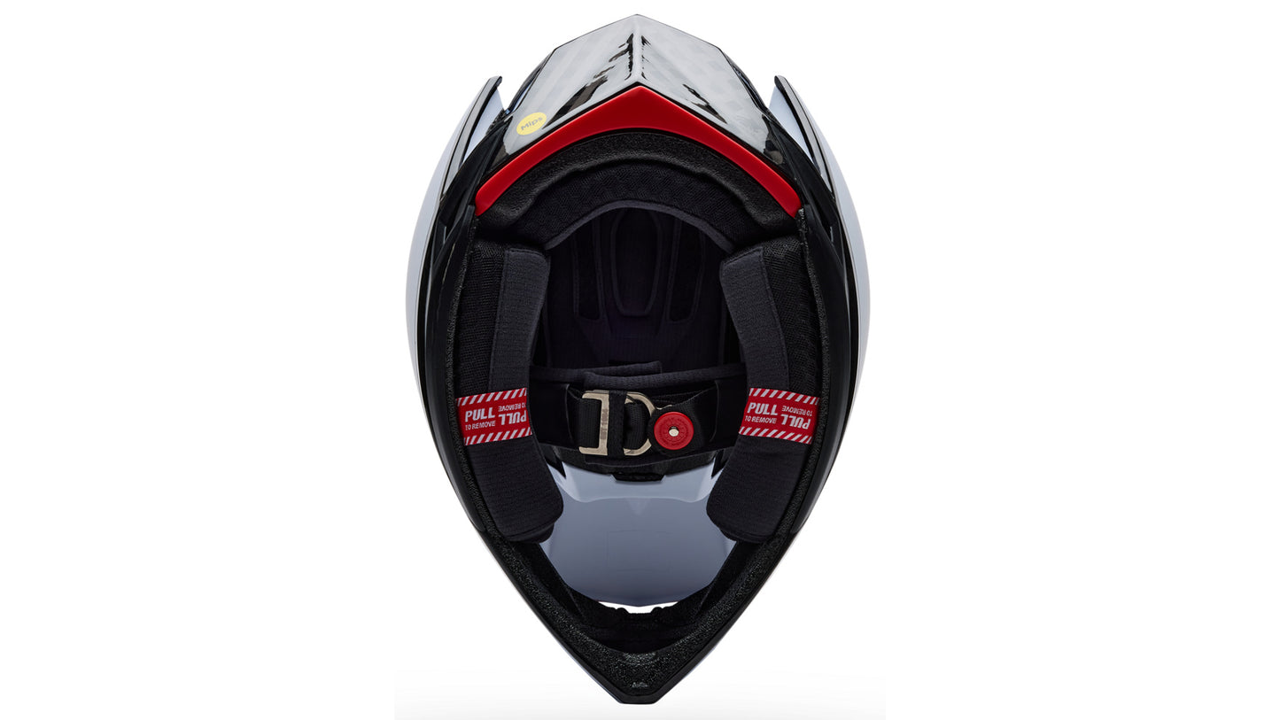MTB helma BELL FULL-10 SPHERICAL CARBON PEAK Bílá