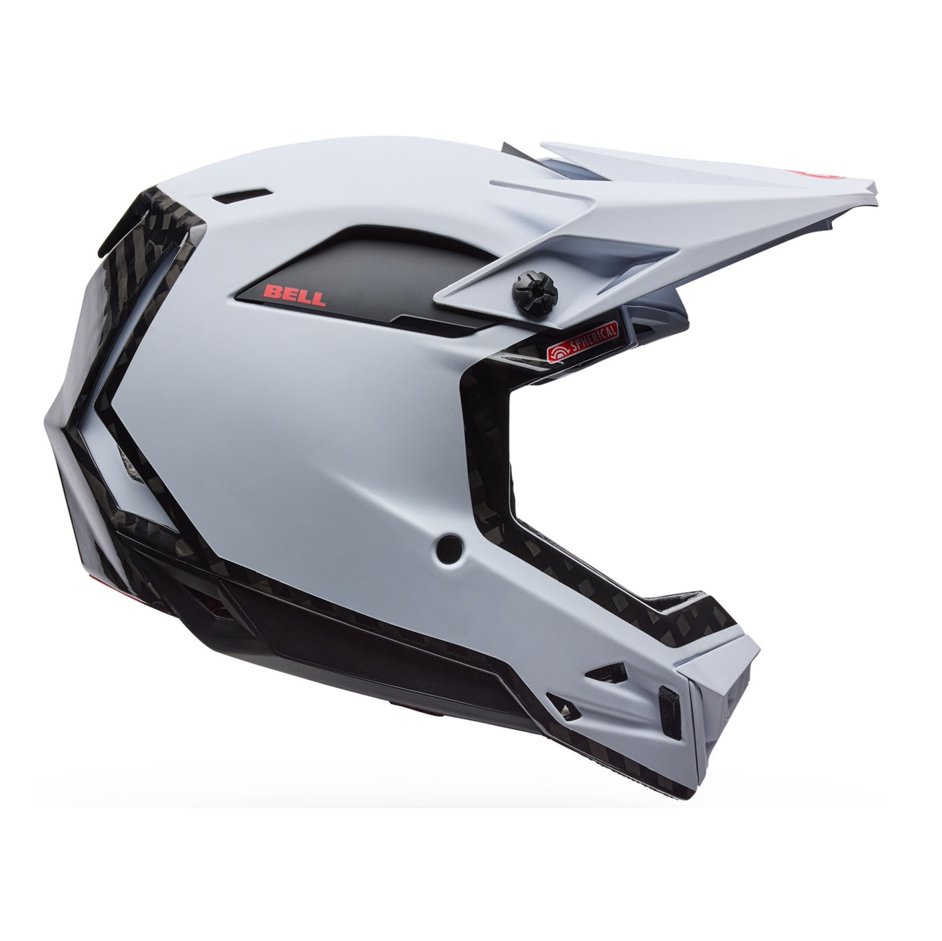 MTB helma BELL FULL-10 SPHERICAL CARBON PEAK Bílá
