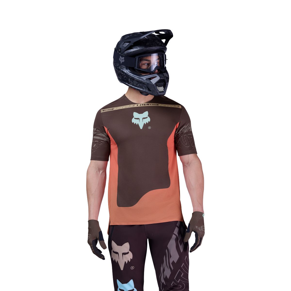FOX FLEXAIR ELEVATED dres s krátkým rukávem hnědý/oranžový