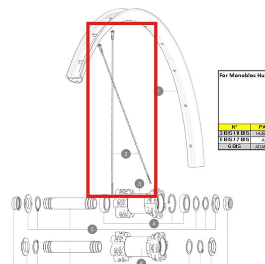 KIT 12 SPOKES FRONT/REAR MAVIC CROSSONE/CROSSMAX/XA 27,5" 278MM