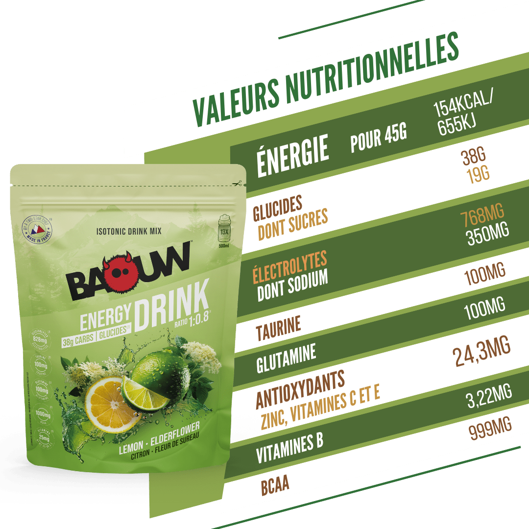 BAOUW ISOTONIC Energy Drink (585g) Lemon Elderflower