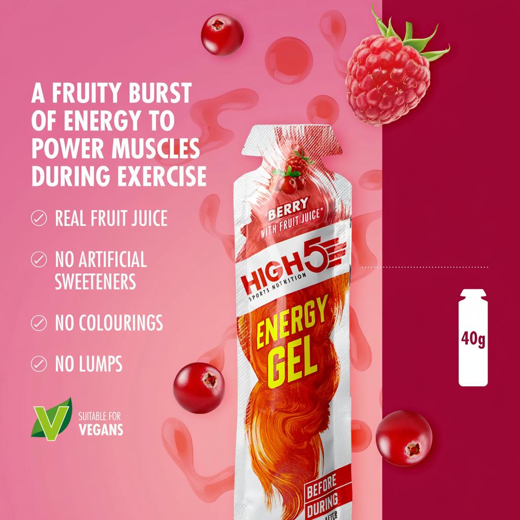 Balení 6 HIGH5 ENERGY GEL (40g) Berry