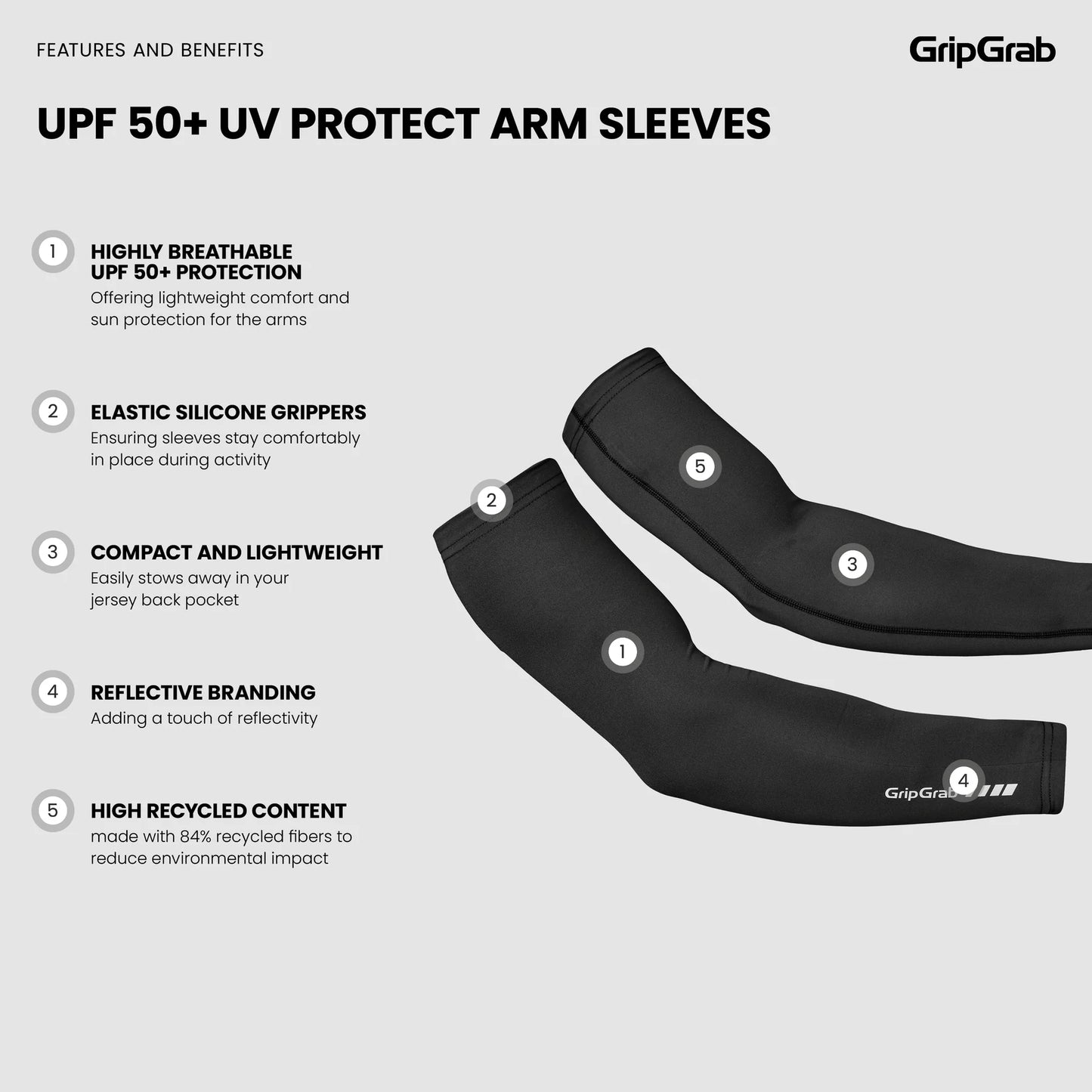Rukávy GRIPGRAB UPF 50+ UV PROTECT White