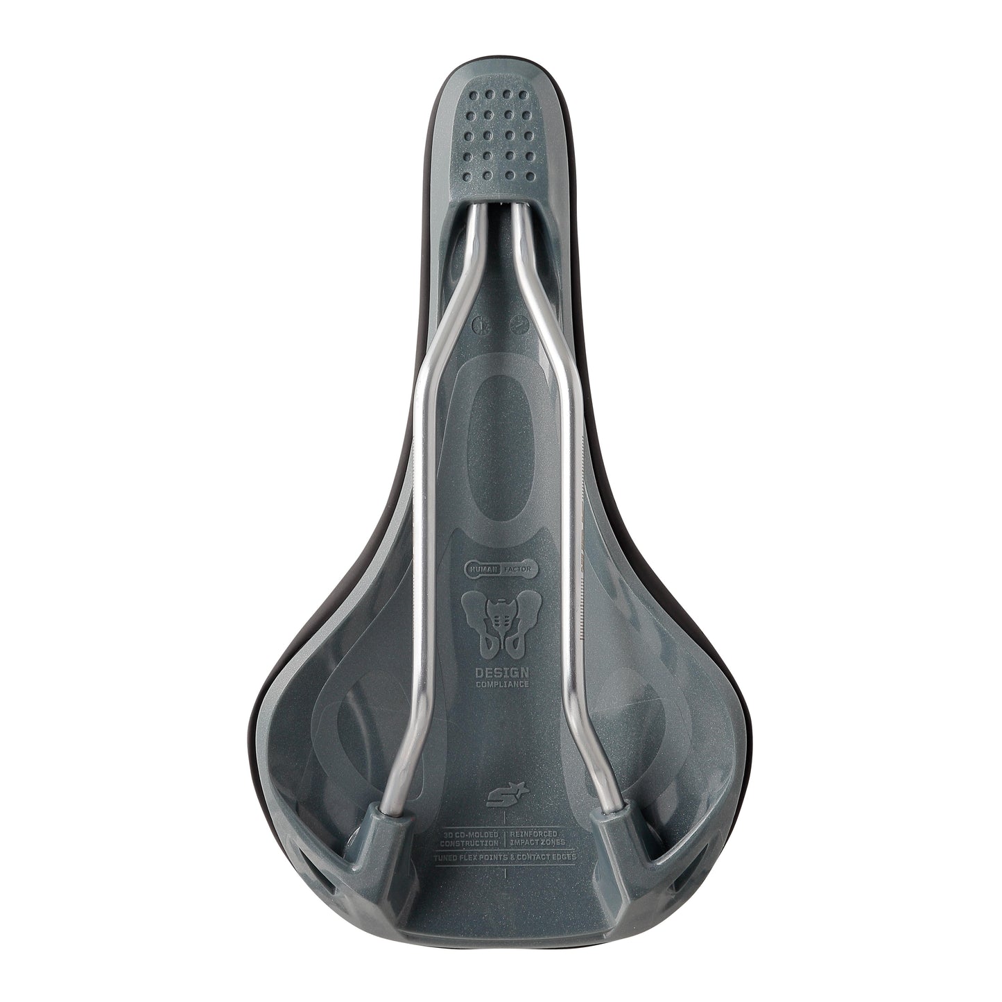 SPANK OOZY 220 144mm sedlo CrN/Ti Rails Grey