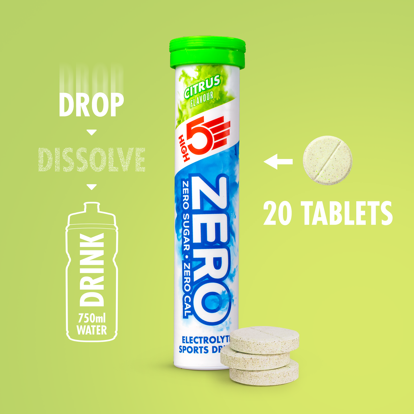 Elektrolytové hydratační tablety HIGH5 ZERO (x20) Lemon