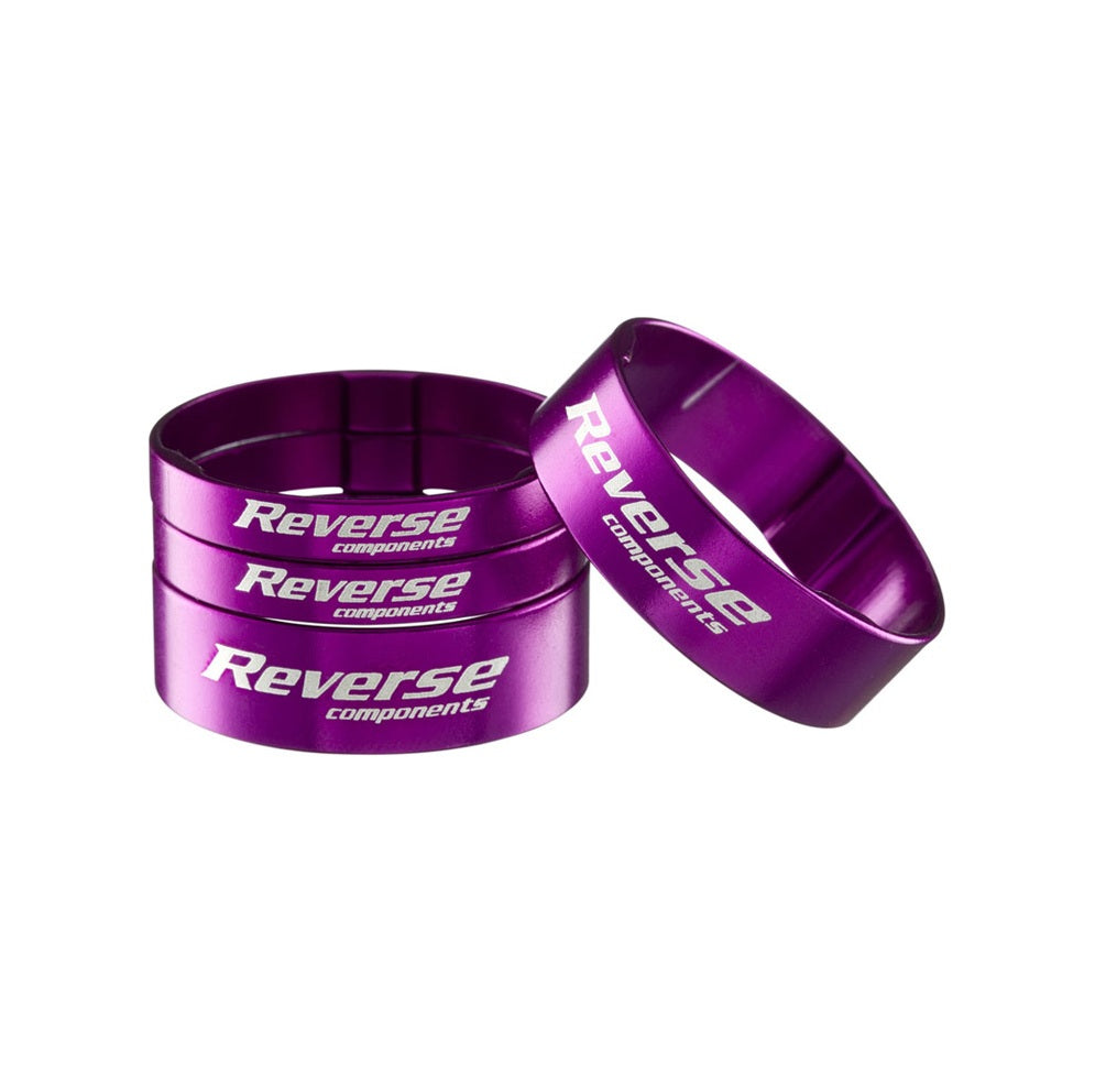 Sada distančních vložek řízení REVERSE COMPONENTS z ultralehkého hliníku 1"1/8, fialová