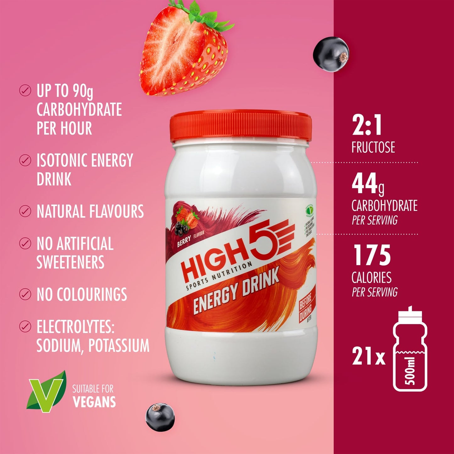 High5 ENERGY DRINK (1kg) Červené ovoce