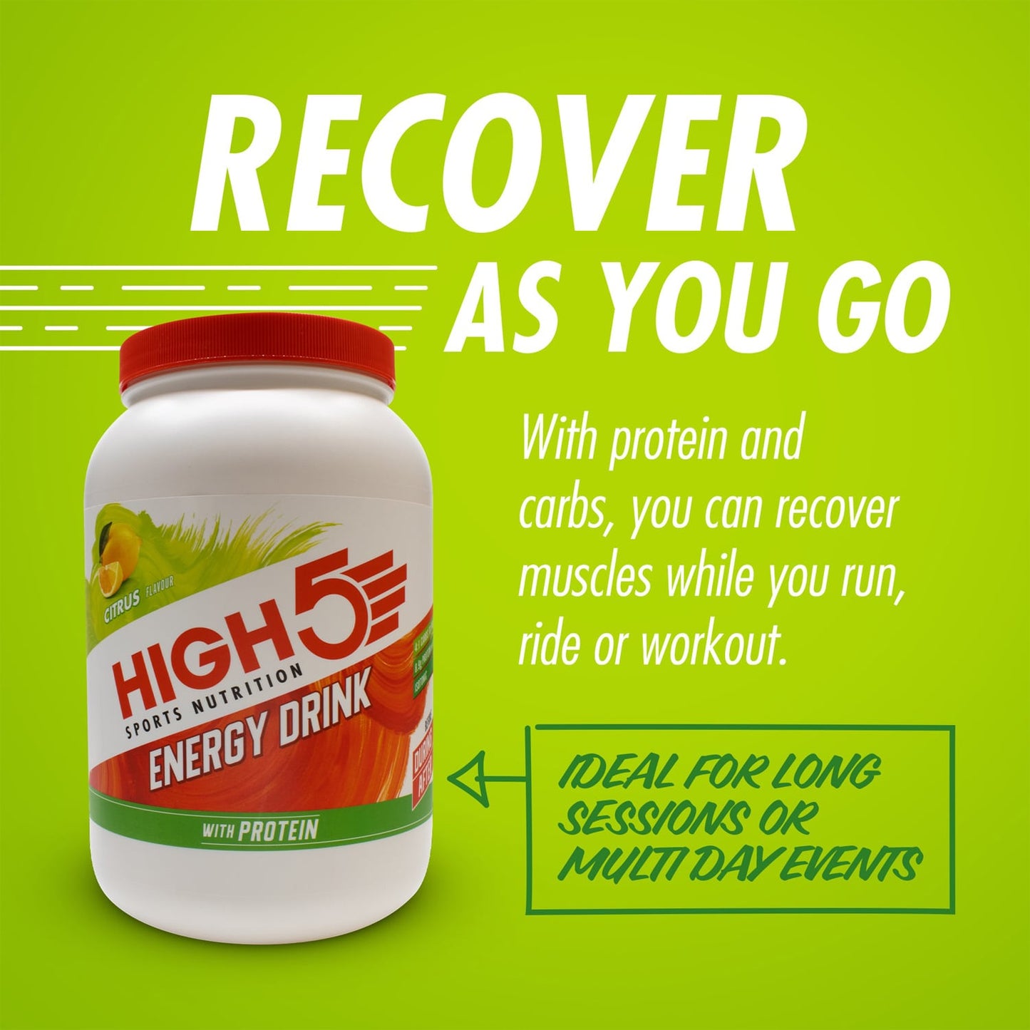 Energetický nápoj HIGH5 ENERGY DRINK PROTEIN (1,6 kg) Citron
