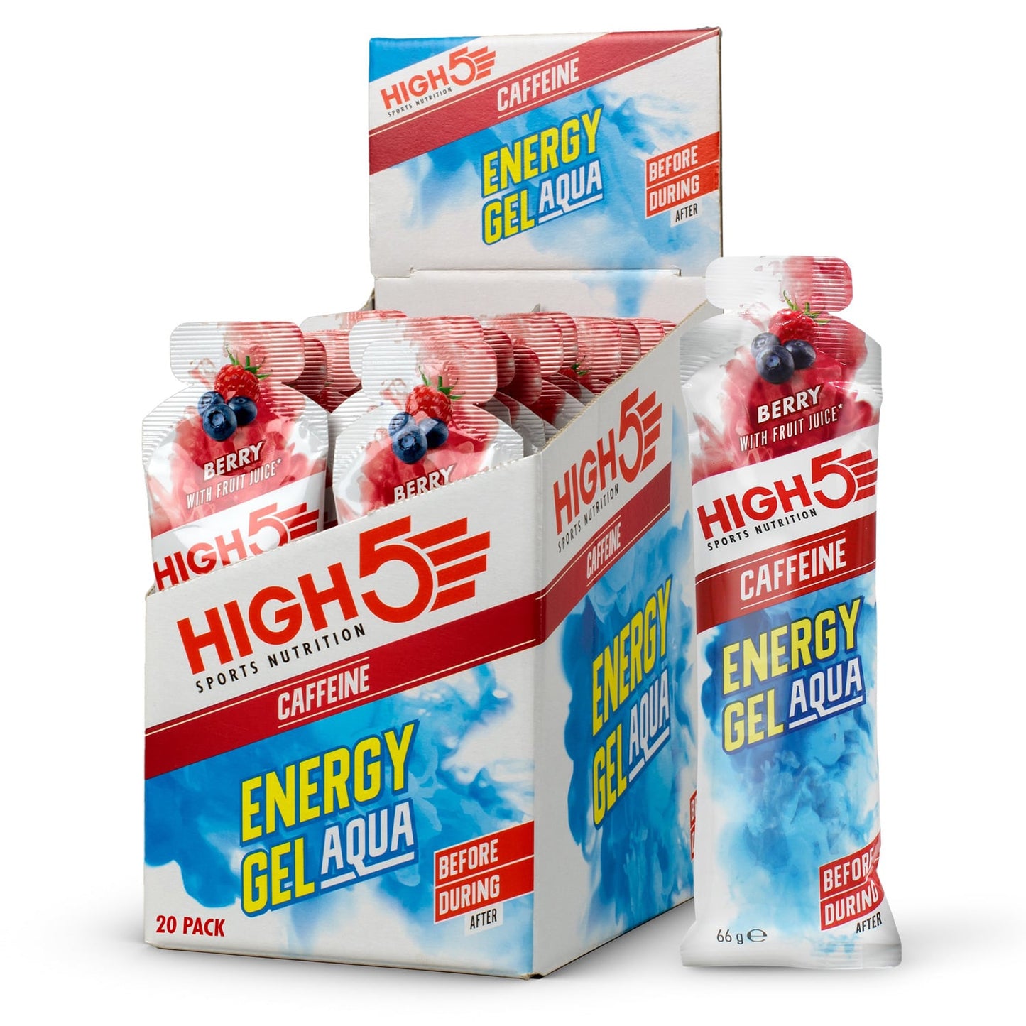 High5 ENERGY GEL Aqua s kofeinem (66g) Červené ovoce