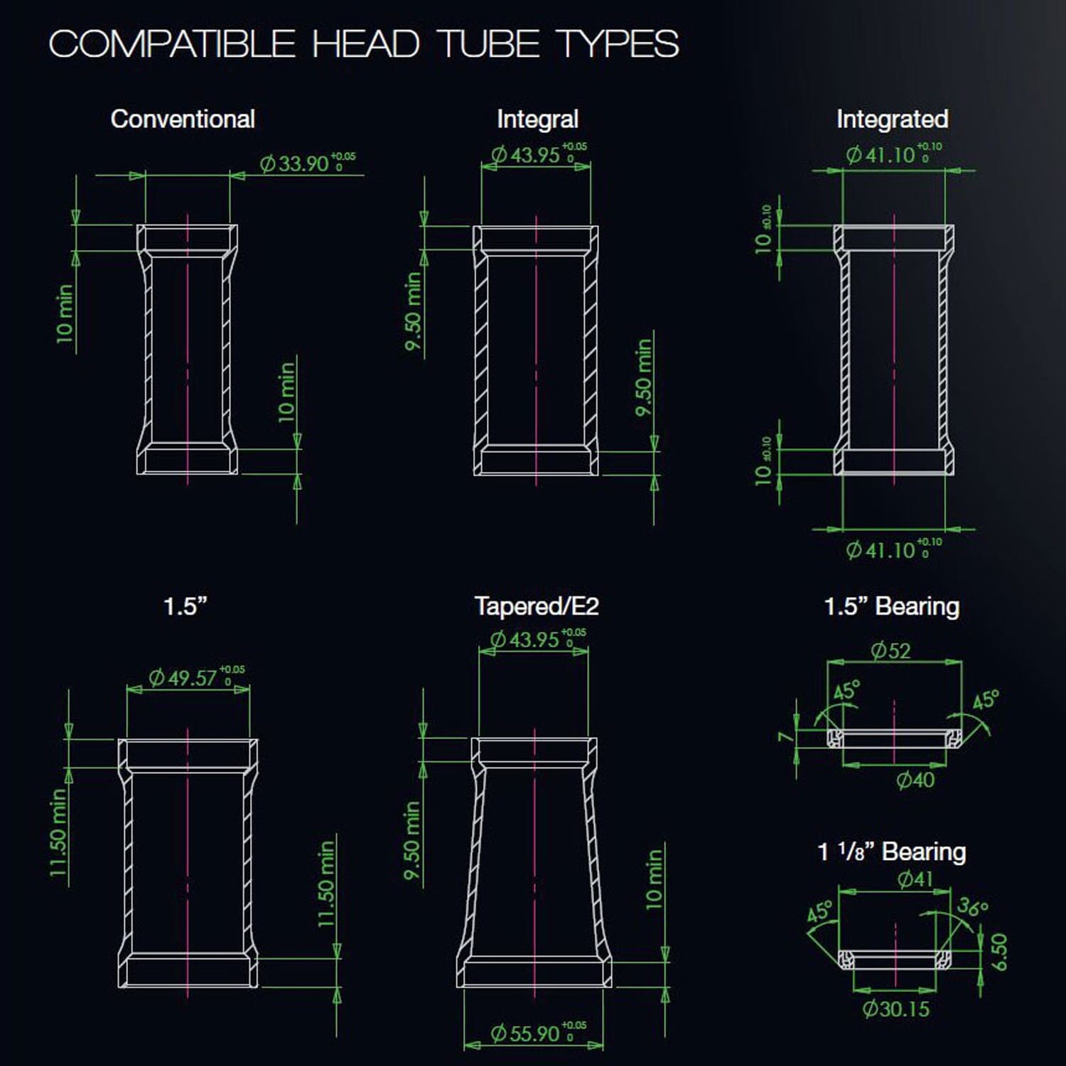 High bowl for HOPE PICK'N'MIX 1"1/8 ZS44 Semi-Integrated Headset Black