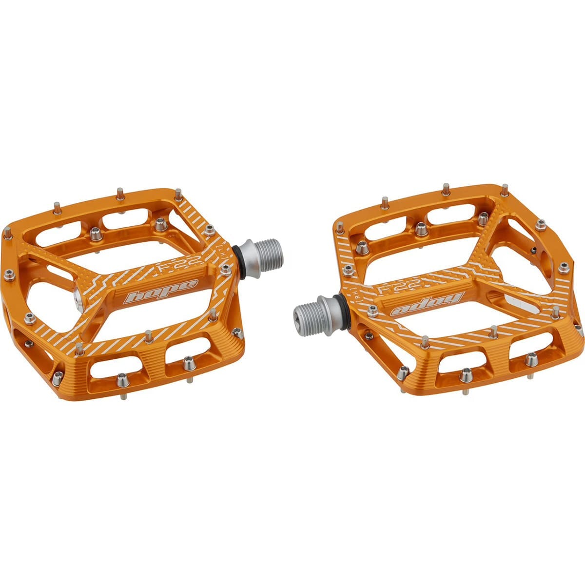 HOPE F22 Orange flat pedals