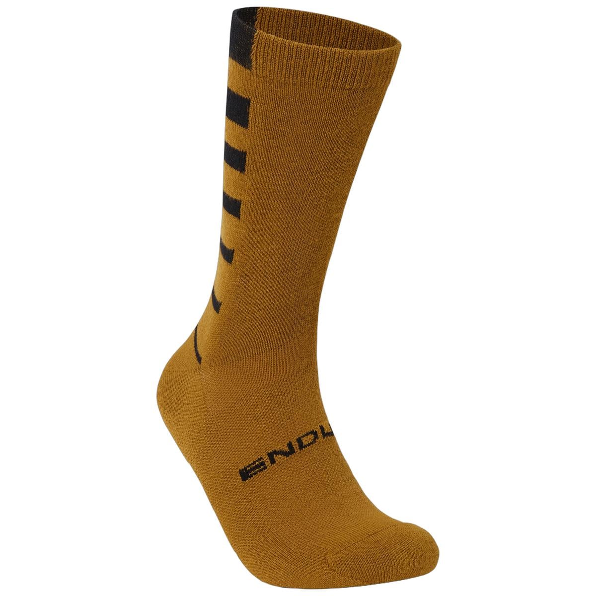 ENDURA COOLMAX STRIPE 2 páry bronzové/červené ponožky