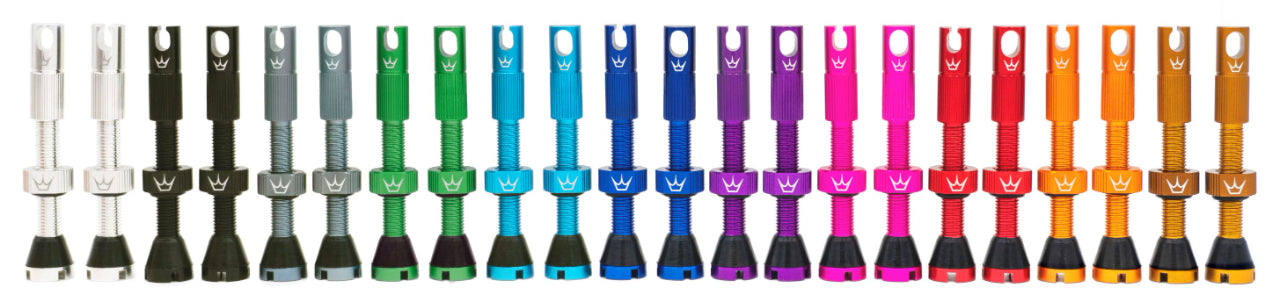 PEATY'S x Chris King MK2 Presta 42 mm Tubeless Valves (x2) Blue