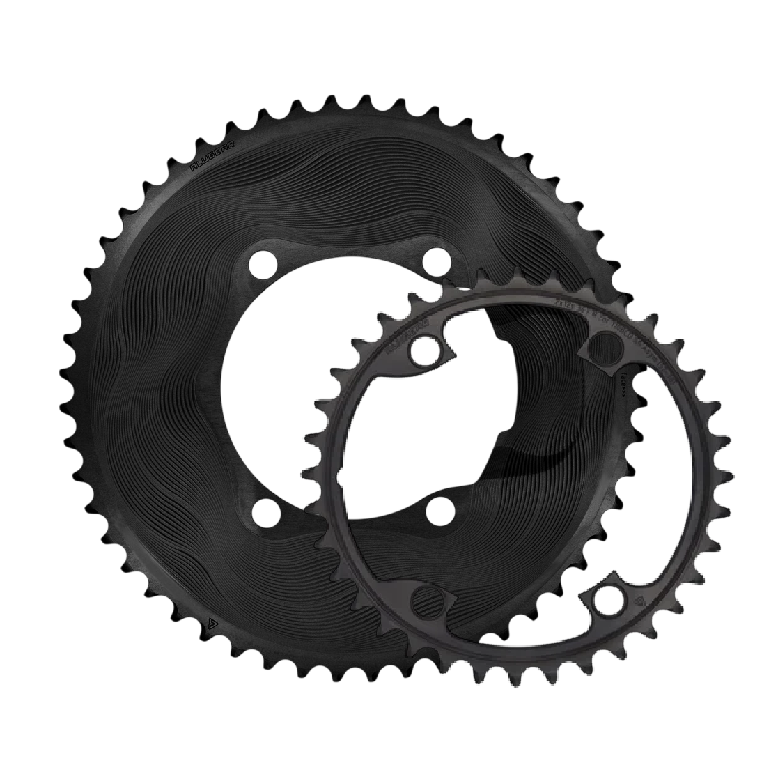 Pair of 12S ALUGEAR AERO 110 BCD Chainrings for Shimano
