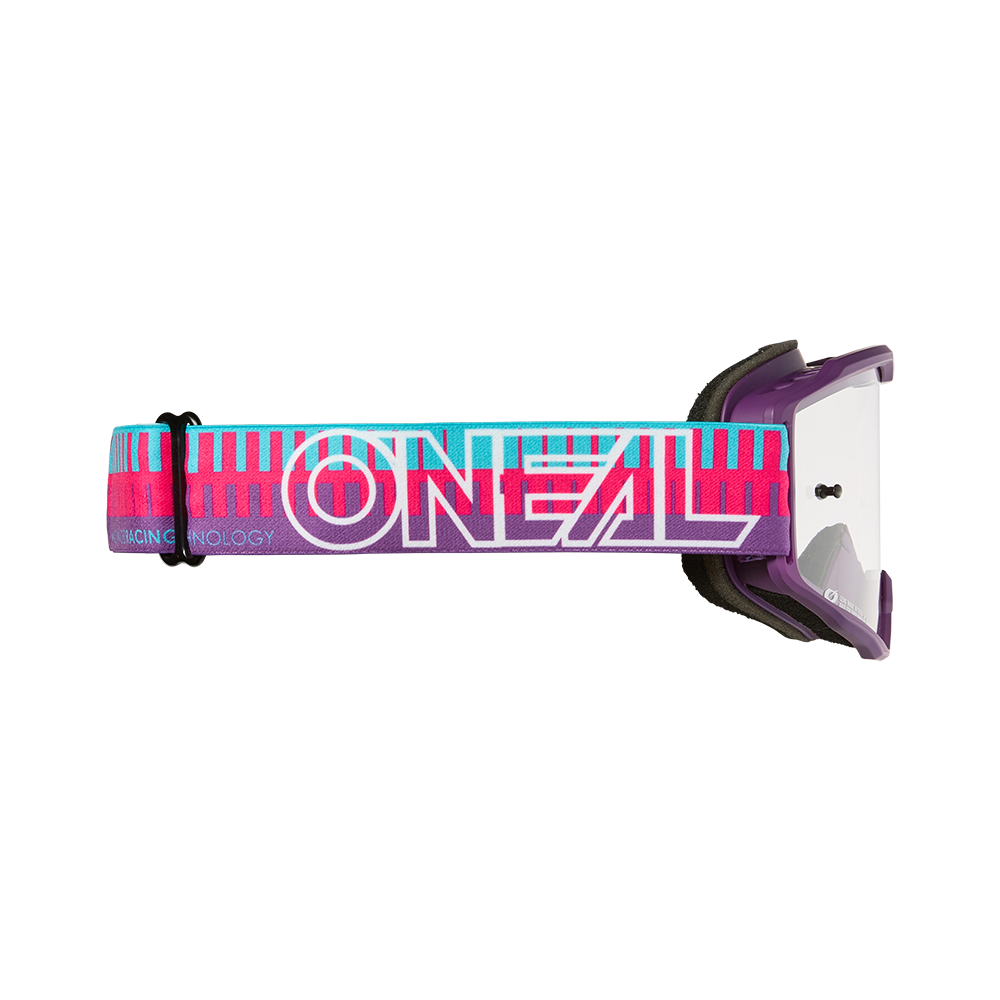 Maska O'NEAL B-10 STRIPED Pink/Violet Clear Shield