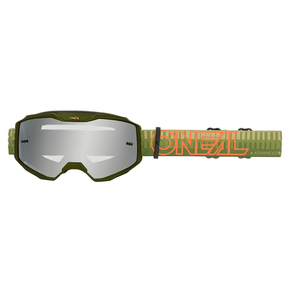 Maska O'NEAL B-10 STRIPED Green/Orange Silver Mirror Goggle