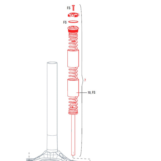 Ressort Hélicoïdal pour Fourches ROCKSHOX XC30  26" 100 mm Type A1-A3/ 30 Silver A1-A2