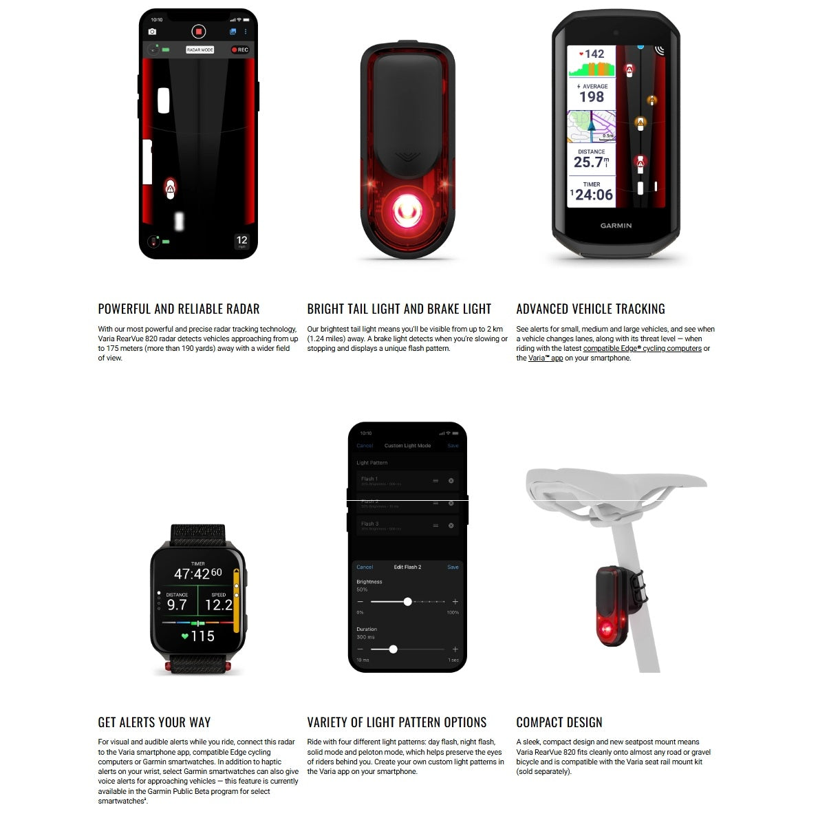 GARMIN VARIA REARVUE 820 rear lighting