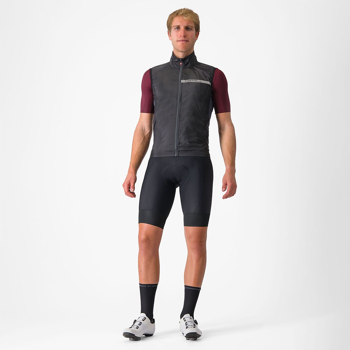 CASTELLI SQUADRA STRETCH Bunda bez rukávů Black/Grey