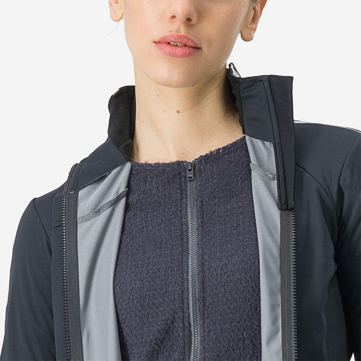 CASTELLI ALPHA DOPPIO ROS Bunda dámská černá/šedá