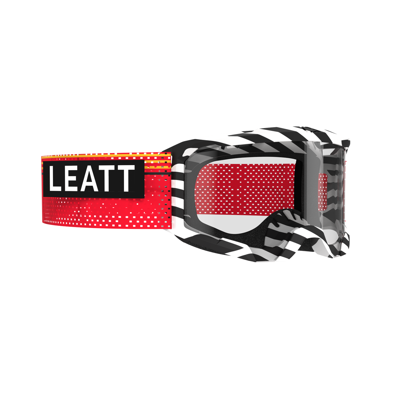 LEATT VELOCITY 4.0 MTB X-FLOW Stripe Black/White/Red Clear Goggle