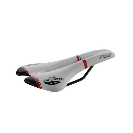 Sedlo SAN MARCO ASPIDE RACING OPEN FIT NARROW Rails Xsilite White/Black/Red