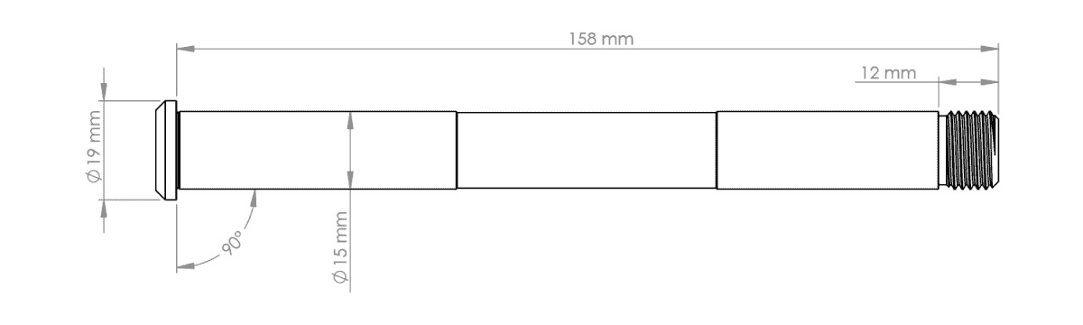 Osa předního kola BURGTEC pro vidlici Rockshox 15x110 mm Boost Silver