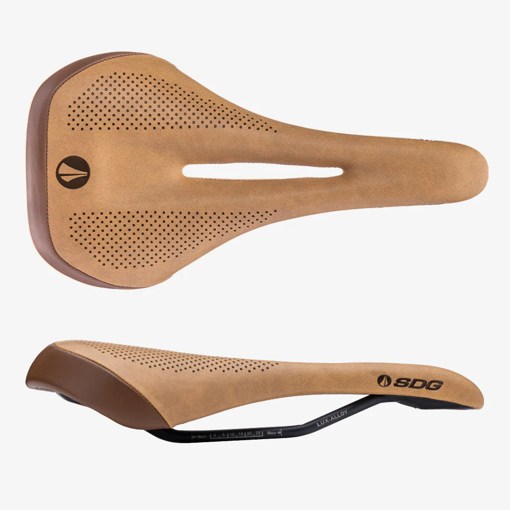 Dámské sedlo SDG ALLURE V2 Rails Lux-Alloy Brown Saddle